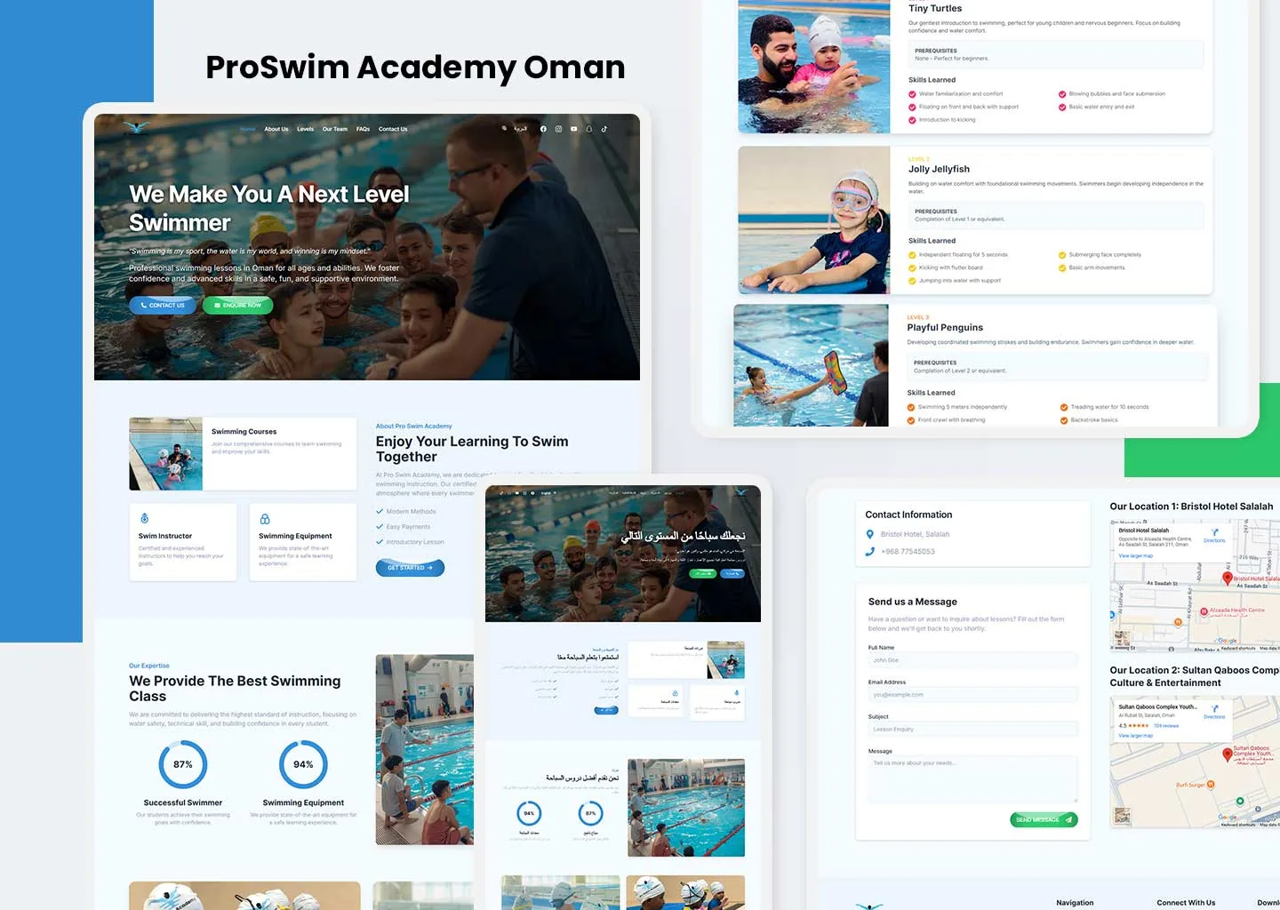 Gazelle Business Solutions » Best Website Design Company and Digital Marketing Agency ProSwim Academy Oman