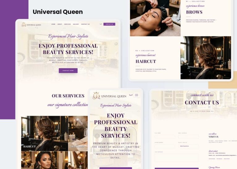 Universal Queen Salon website