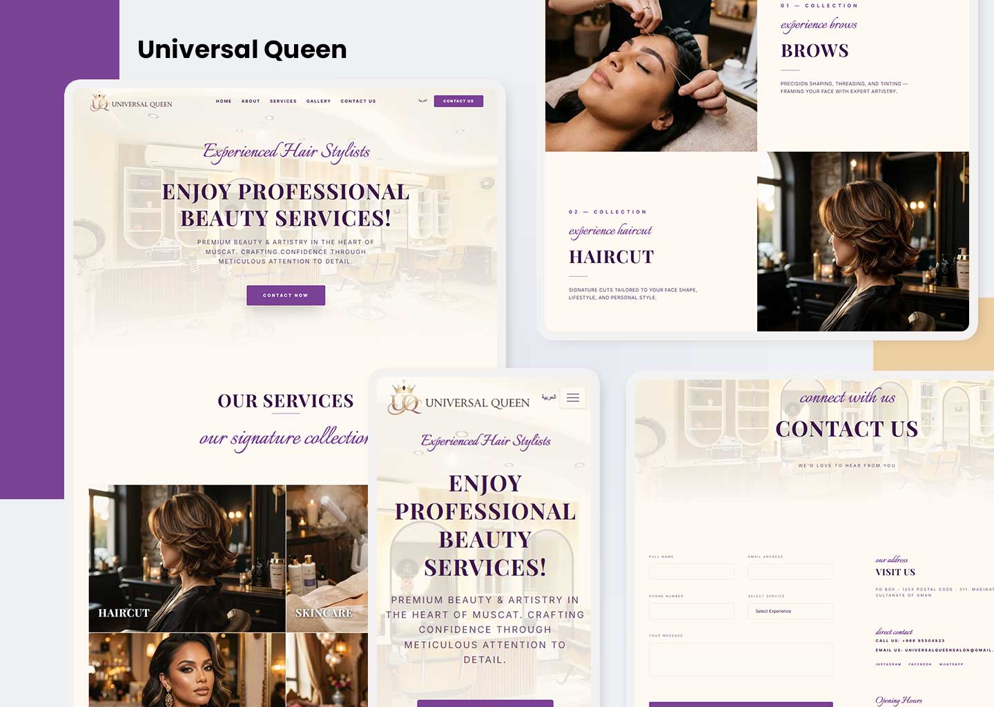 Universal Queen Salon website